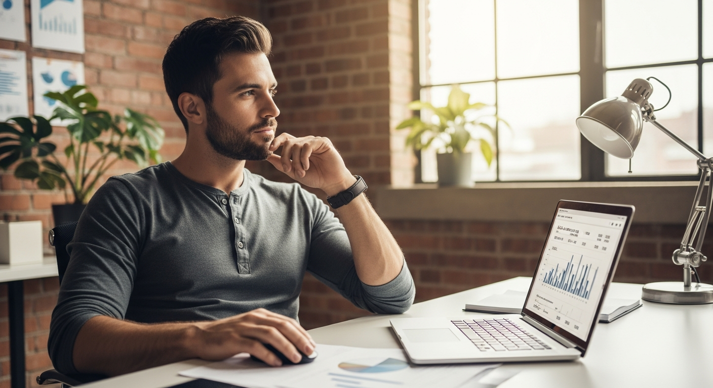 Agency owner analyzing valuation